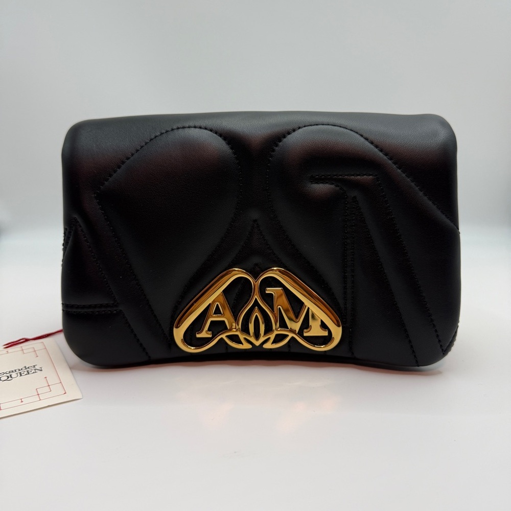 NWT Alexander McQueen Black Mini Bag with Gold Chain - Picture 3 of 9